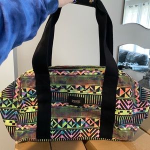 VS PINK Neon Aztec Print duffel new